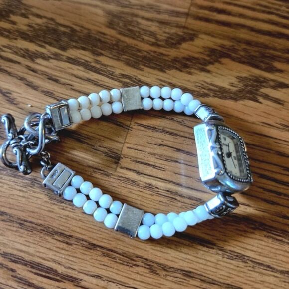 BRIGHTON "Lady Jane Emporia" Vintage Silver And Pearl Watch CITY WEDDING STYLE - Picture 3 of 12